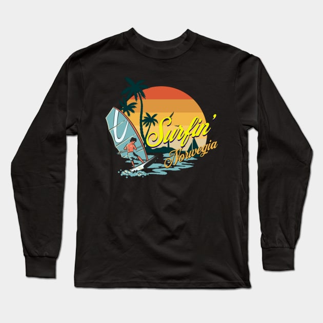 blue surfing Long Sleeve T-Shirt by fajarbaru